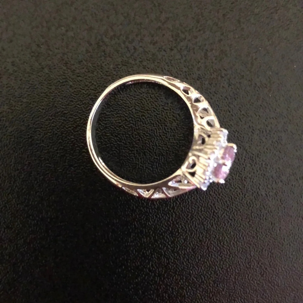 Pink and Crystal Ring